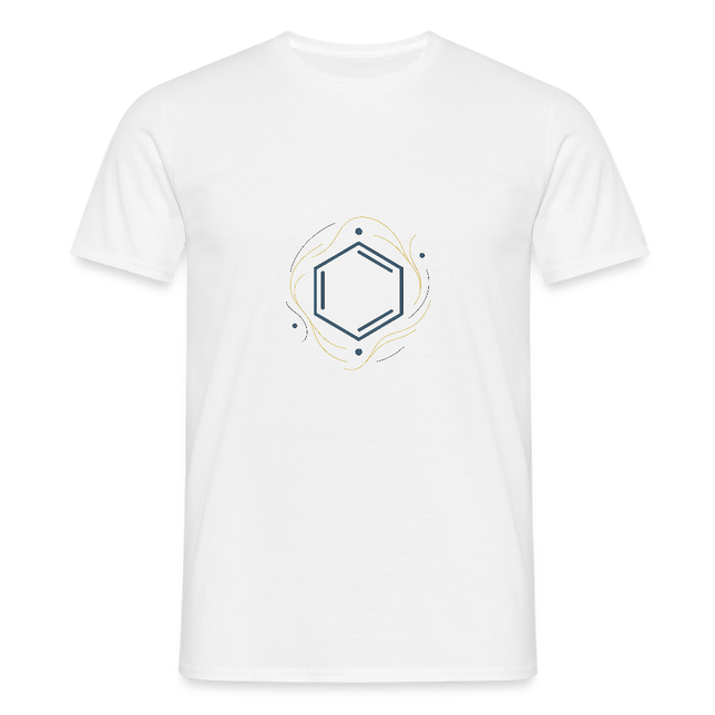 Benzolring Geometry – Die Schönheit der Symmetrie - Männer Premium T-Shirt - Weiß