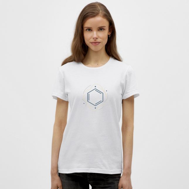 Benzolring Geometry – Die Schönheit der Symmetrie - Frauen T-Shirt - Weiß