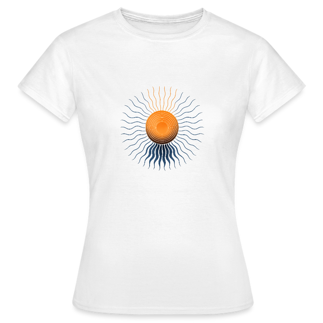Solar Core Flow – Energie in Struktur gebannt - Frauen T-Shirt - Weiß