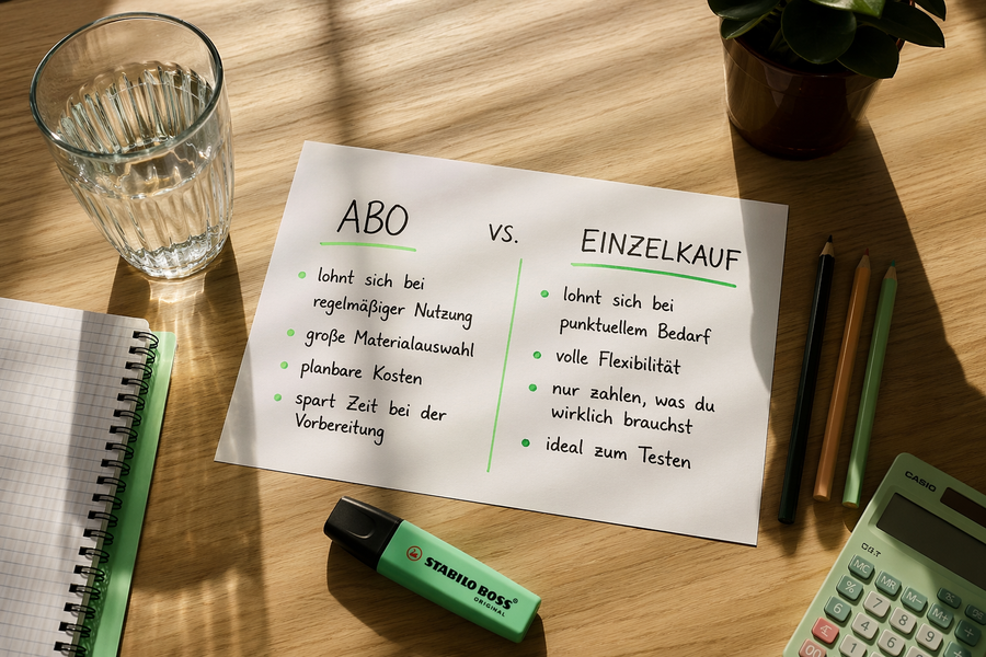 Unterrichtsmaterial kaufen oder Abo nutzen – was lohnt sich für Lehrkräfte wirklich?