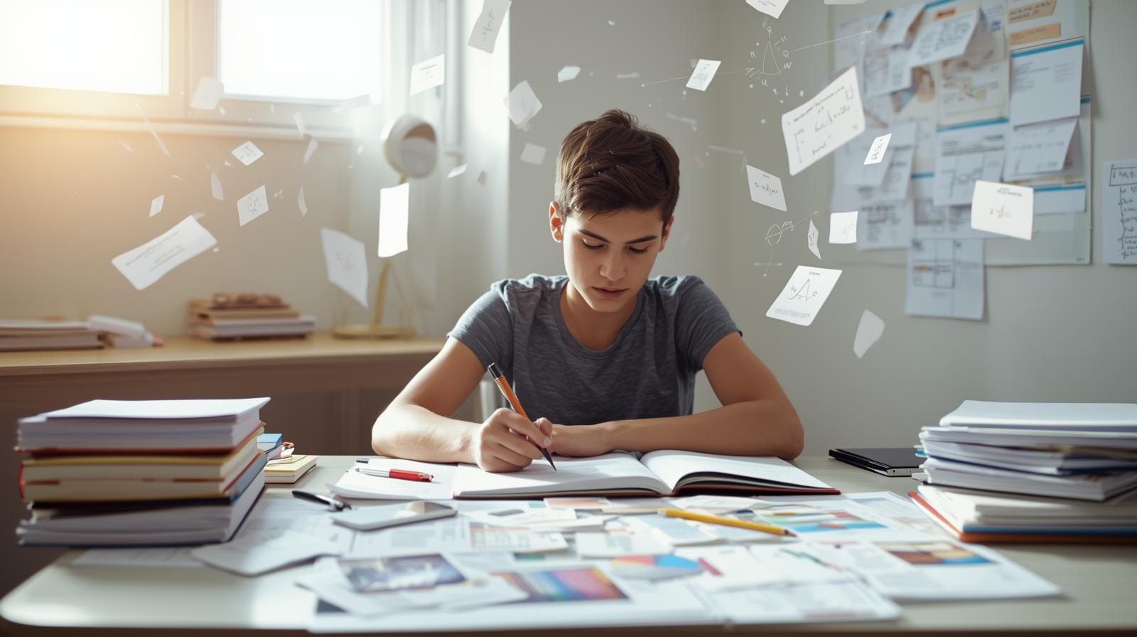 Ein Schüler lernt mit Methoden und wissenschaftlichem Hintergrund