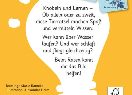 Expedition Natur – 50 wundersame Tierrätsel: Tricks und Tarnung – Rückseite der Originalschachtel mit Erklärung des Rätselprinzips