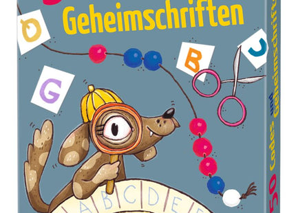 50 Codes und Geheimschriften – Rätselkarten ab 8 Jahren – Originalschachtel mit Detektivmotiv und Geheimschrift