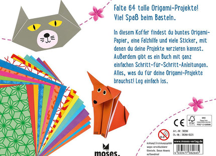 moses. Mein großer Origami-Koffer – Papierfiguren selber falten – Verpackungsrückseite