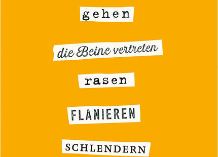 Das große Quiz der Synonyme – 75 Karten zum Wortschatz – Beispielkarte zum Finden verwandter Wörter für Fortbewegung