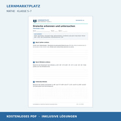 Dreiecke erkennen und untersuchen – kostenloses Mathe-Arbeitsblatt mit Lösungen (PDF)