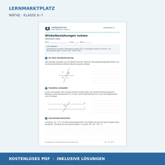 Winkelbeziehungen nutzen – kostenloses Mathe-Arbeitsblatt mit Lösungen (PDF)