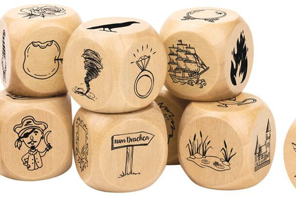 moses. Geschichtenwürfel Märchen – Erzählspiel – Neun Holzwürfel mit märchenhaften Symbolen und Figuren