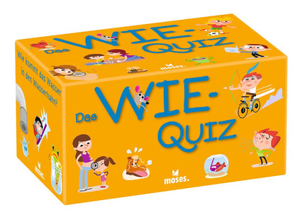Das Wie-Quiz – 100 Fragen zu Natur, Technik und Alltag – Originalschachtel mit illustrierten Wissensmotiven