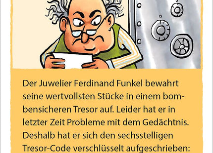 black stories junior – Spielerisch lernen Mathe – Weitere Rätselkarte zum Entschlüsseln eines Tresor-Codes