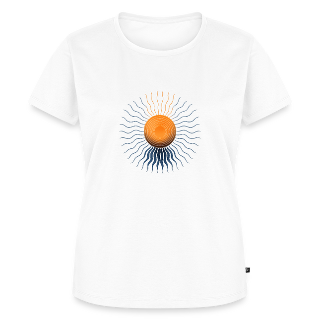 Solar Core Flow – Energie in Struktur gebannt - Frauen T-Shirt - Weiß
