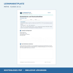Einheitskreis und Kosinusfunktion – kostenloses Mathe-Arbeitsblatt mit Lösungen (PDF)