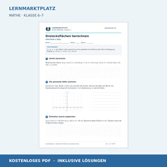 Dreiecksflächen berechnen – kostenloses Mathe-Arbeitsblatt mit Lösungen (PDF)