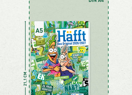 Häfft Original – Hausaufgabenheft A5 2026/2027, wechselnde Cover – Verlagsansicht 3
