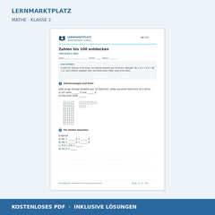 Zahlen bis 100 entdecken – kostenloses Mathe-Arbeitsblatt mit Lösungen (PDF)