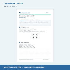 Einmaleins: 2, 5 und 10 – kostenloses Mathe-Arbeitsblatt mit Lösungen (PDF)