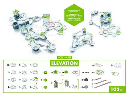 GraviTrax Elevation: Übersicht der Bauteile und Beispielbahnen