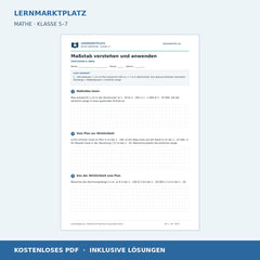 Maßstab verstehen und anwenden – kostenloses Mathe-Arbeitsblatt mit Lösungen (PDF)