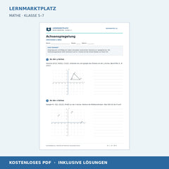 Achsenspiegelung – kostenloses Mathe-Arbeitsblatt mit Lösungen (PDF)