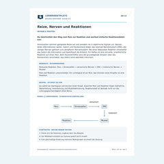Reize, Nerven und Reaktionen – kostenloses Biologie-Arbeitsblatt mit Lösungen (PDF)