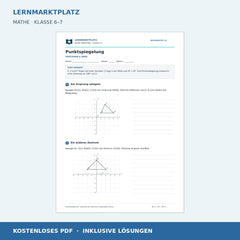 Punktspiegelung – kostenloses Mathe-Arbeitsblatt mit Lösungen (PDF)