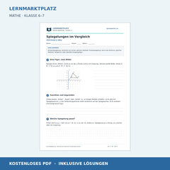 Spiegelungen im Vergleich – kostenloses Mathe-Arbeitsblatt mit Lösungen (PDF)
