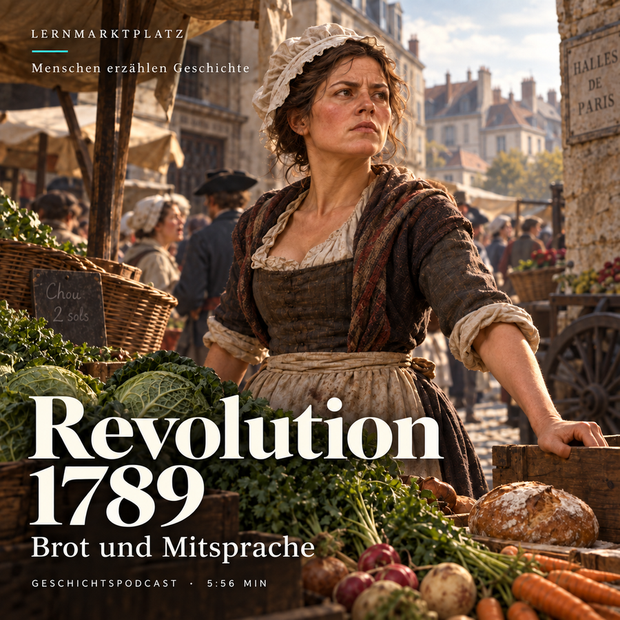 Revolution 1789 – Menschen erzählen Geschichte. KI-generierte historische Illustration.