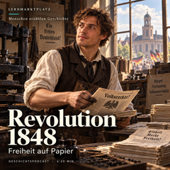 Revolution 1848 – Geschichtspodcast mit Arbeitsblatt, Transkript & Lösungen