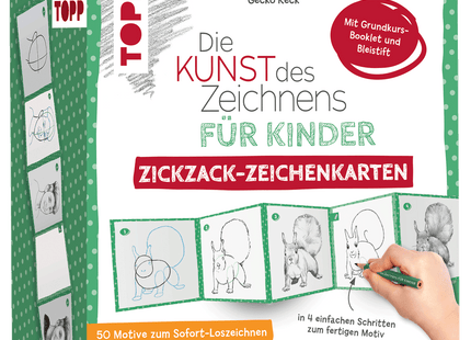 Die Kunst des Zeichnens für Kinder – Zickzack-Zeichenkarten – Originalverpackung des Zeichensets