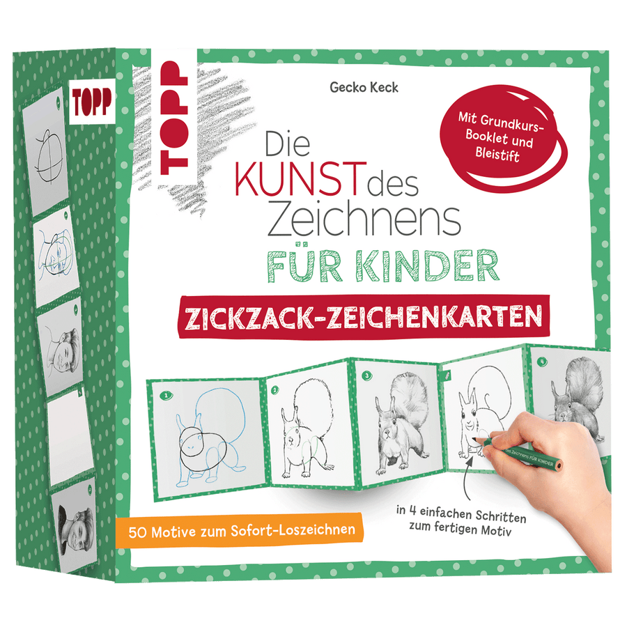 Die Kunst des Zeichnens für Kinder – Zickzack-Zeichenkarten – Originalverpackung des Zeichensets