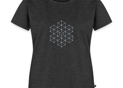 Crystalline Lattice – Struktur in vollendeter Ruhe - Frauen T-Shirt - Anthrazit meliert