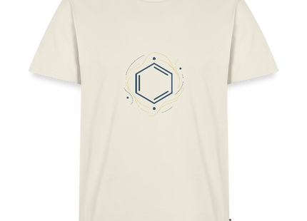 Benzolring Geometry – Die Schönheit der Symmetrie - Männer Premium T-Shirt - Naturweiß