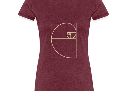 Golden Ratio / Goldener Schnitt - Frauen Premium T-Shirt - Bordeauxrot meliert