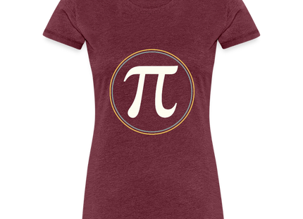 π in Circle – Die Eleganz der Konstanten - Frauen Premium T-Shirt - Bordeauxrot meliert