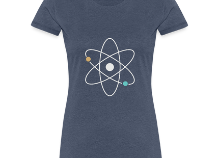 Atom Geometry – Die Ästhetik der kleinsten Bausteine - Frauen Premium T-Shirt - Blau meliert