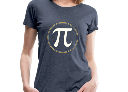 π in Circle – Die Eleganz der Konstanten - Frauen Premium T-Shirt - Blau meliert