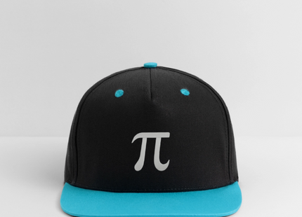 Pi Symbol - Kontrast Snapback Cap - Schwarz/Türkis