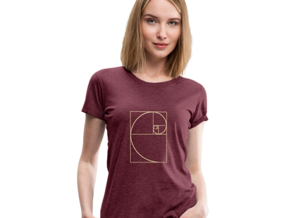 Golden Ratio / Goldener Schnitt - Frauen Premium T-Shirt - Bordeauxrot meliert