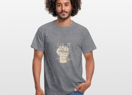 Mathe statt Faust - Männer T-Shirt - Graphit meliert