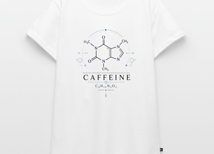 Koffein Molekül T-Shirt für Frauen – Stylisches Chemie & Kaffee Shirt - Weiß