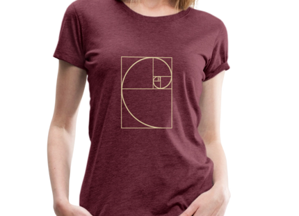 Golden Ratio / Goldener Schnitt - Frauen Premium T-Shirt - Bordeauxrot meliert