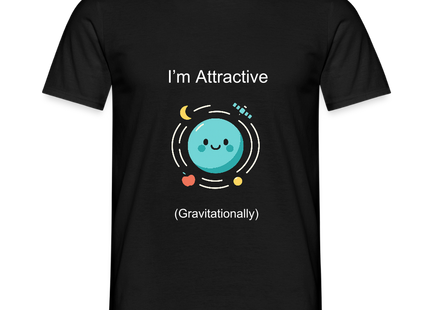 I’m Attractive (Gravitationally) – Physik-Flirt auf Nerd-Art - Männer T-Shirt - Schwarz