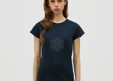 Crystalline Lattice – Struktur in vollendeter Ruhe - Frauen T-Shirt - Navy