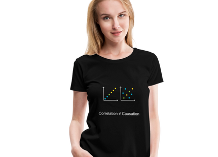 Correlation ≠ Causation - Frauen Premium T-Shirt - Schwarz