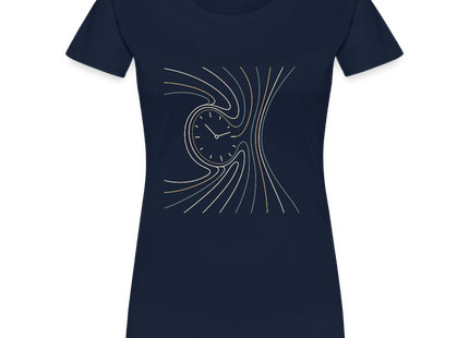Time Dilation Flow – Die Verzerrung der Zeit stilvoll visualisiert - Frauen Premium T-Shirt - Navy