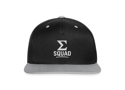 ∑-Squad - Kontrast Snapback Cap - Schwarz/Grau