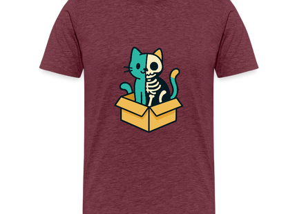 Schrödinger's Katze - Männer Premium T-Shirt - Bordeauxrot meliert