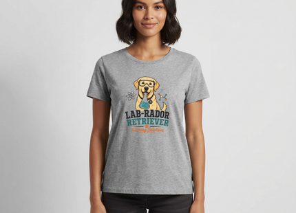 Lab-Rador Retriever T-Shirt für Frauen – Süßes Labrador & Chemie Shirt - Grau meliert