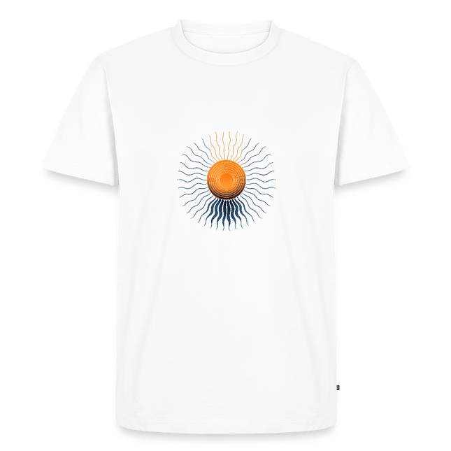 Solar Core Flow – Energie in Struktur gebannt - Männer T-Shirt - Weiß