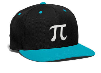 Pi Symbol - Kontrast Snapback Cap - Schwarz/Türkis